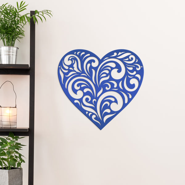 Metal Decorative  Heart Sign - Valentine Decor - Paisley Heart Decor