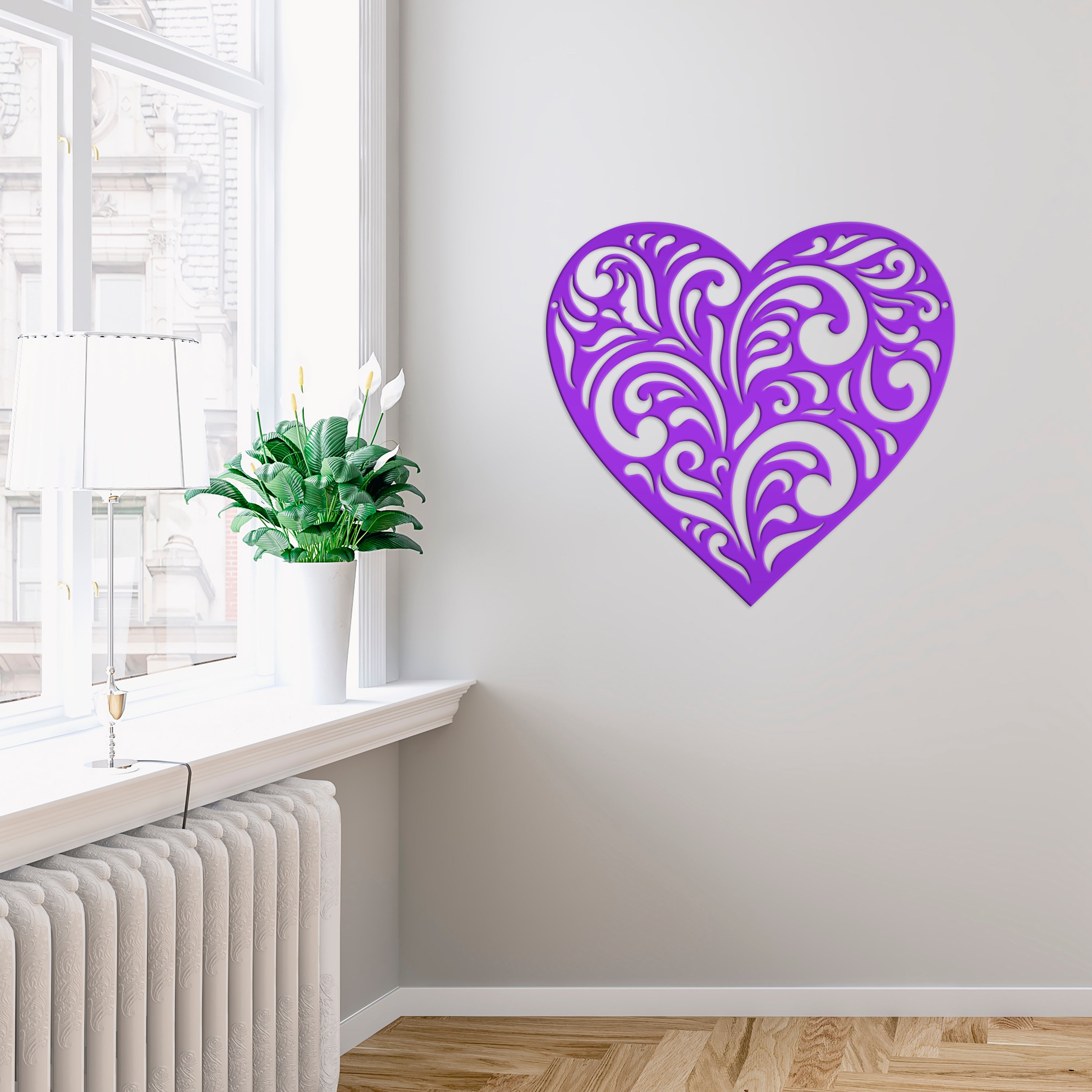 Metal Decorative Heart Sign - Valentine Decor - Paisley Heart Decor