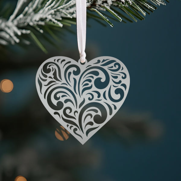 Metal Decorative  Heart Sign - Valentine Decor - Paisley Heart Decor