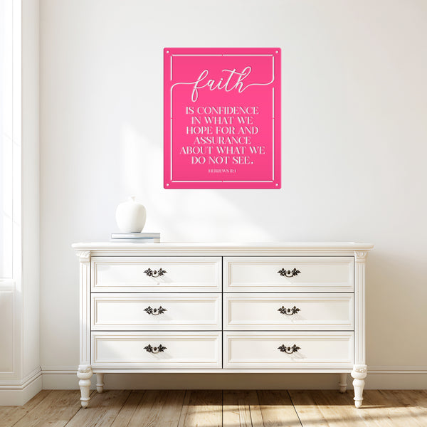 Bible Verse Christian Metal Sign - Hebrews 11-Christian Wall Art-Home Decor -Wall Decor-Religious Art-Biblical Verse Wall Decor