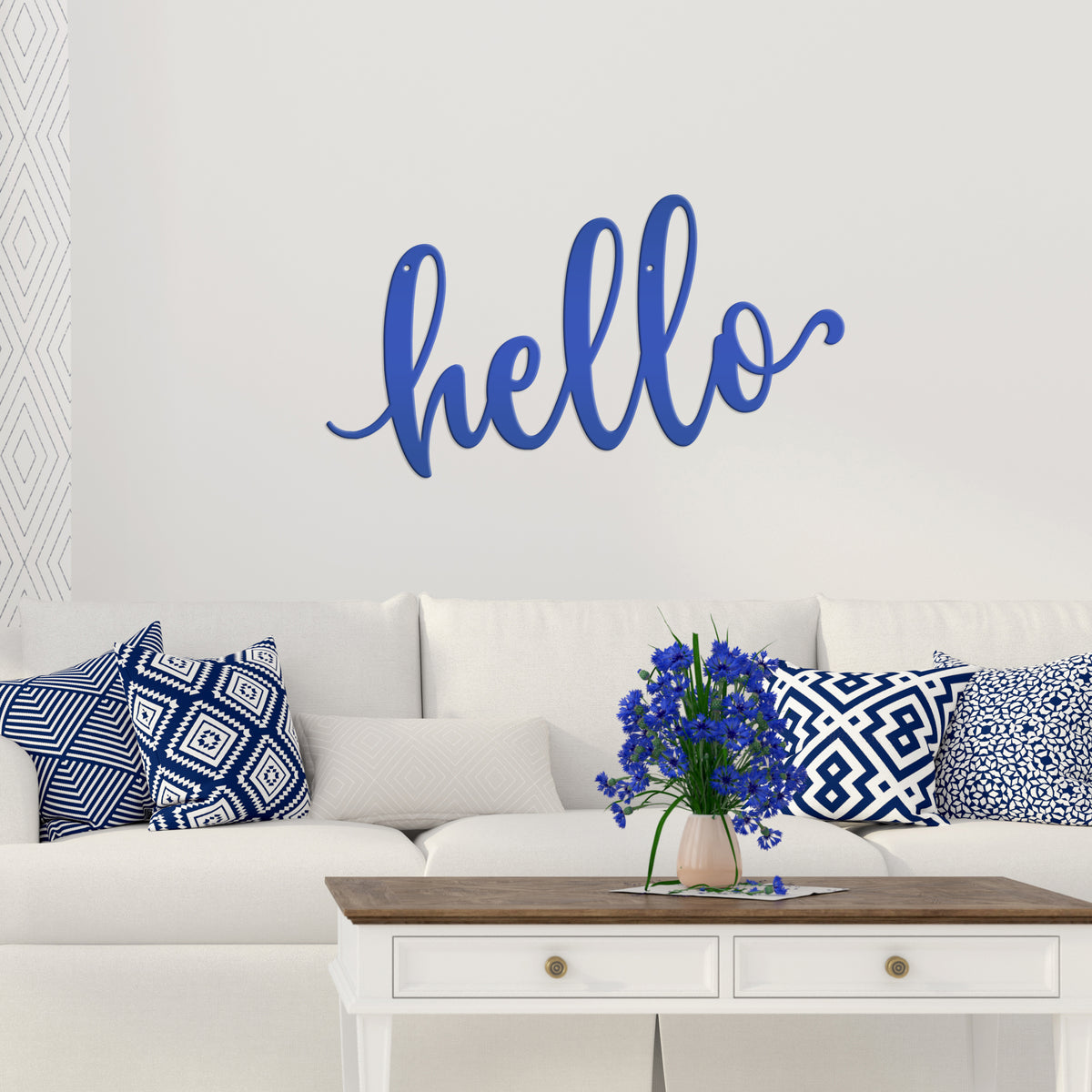 Hello Metal Sign Wall Decor, Hello Wall Art, Hello Wall Sign, Hello Ou ...