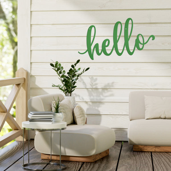 Hello Metal Sign Wall Decor, Hello Wall Art, Hello Wall Sign, Hello Ou ...