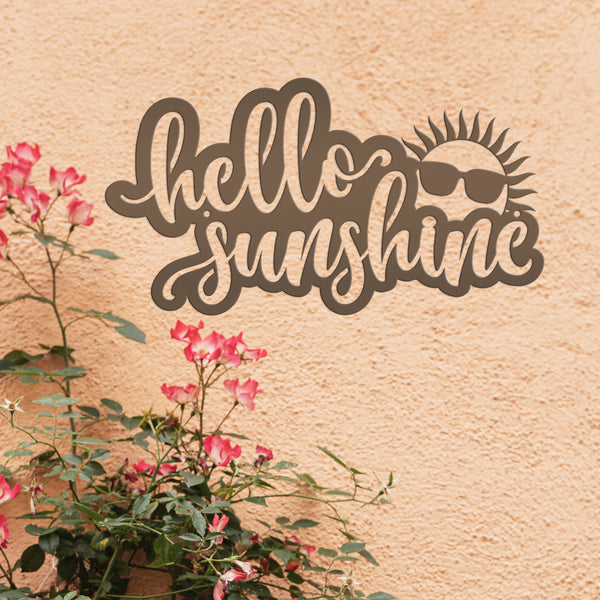 Hello Sunshine Sign, Outdoor Metal Summer Decor