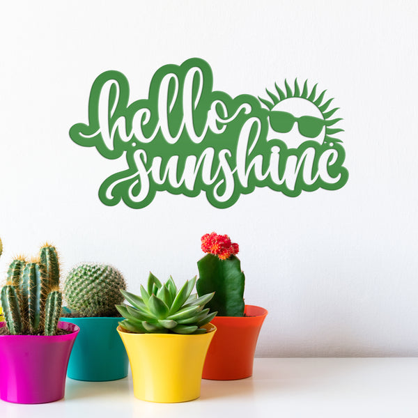 Hello Sunshine Sign, Outdoor Metal Summer Decor