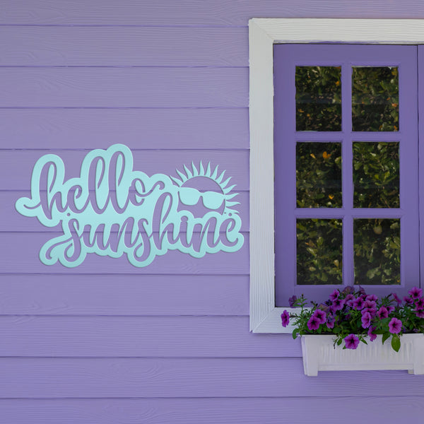 Hello Sunshine Sign, Outdoor Metal Summer Decor