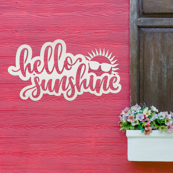 Hello Sunshine Sign, Outdoor Metal Summer Decor