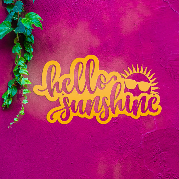 Hello Sunshine Sign, Outdoor Metal Summer Decor