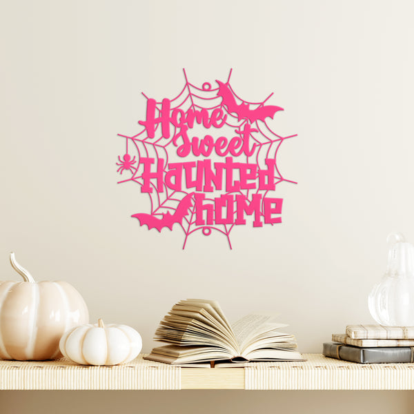 Home Sweet Haunted Home Metal Sign - Halloween Decor