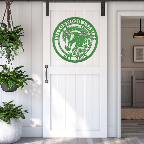 Unique Floral Horse Sign with Custom Name - Unique Metal Horse Art - Personalized Wall Hanging - Charming Farmhouse Decor - Gift for Her