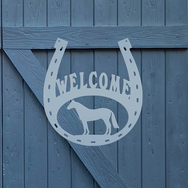 Horse Shoe Welcome Sign, Horse Shoe Art-Horse Barn Wall Decor, Horse Gift