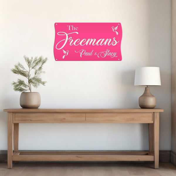 Personalized Hummingbird Family Name Metal Sign, Family Name Sign Home Decor, Hummingbird Family Sign, Hummingbird Sign with Family Name Sign Wall Home Decor