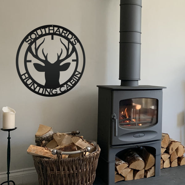 Personalized Deer Hunting Cabin Metal Sign