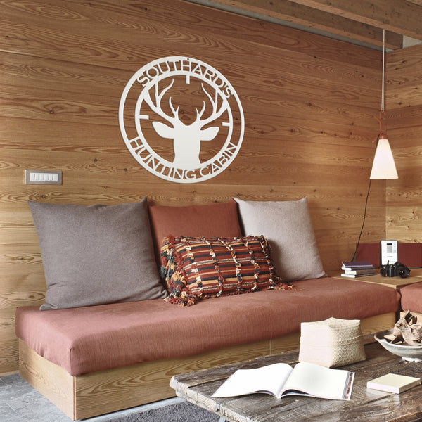 Personalized Deer Hunting Cabin Metal Sign