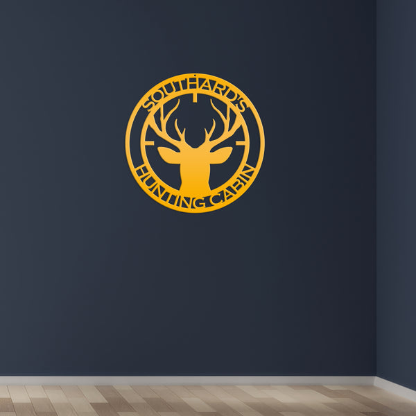 Personalized Deer Hunting Cabin Metal Sign