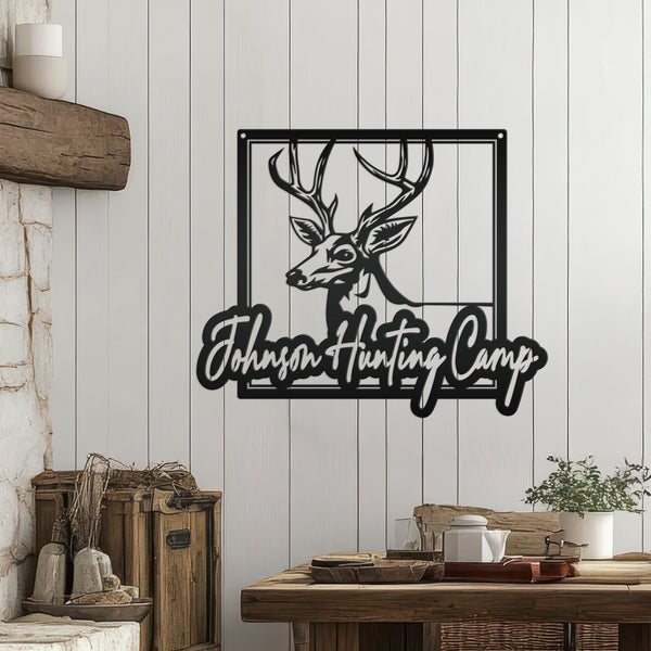 Personalized Deer Hunting Camp Metal Sign - Custom Deer Hunting Cabin-Club-Organization
