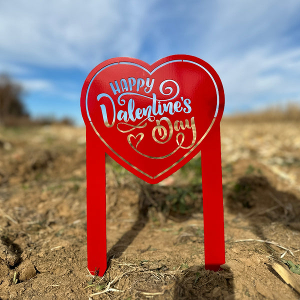 Outdoor Metal Valentine's Yard Stake - Outdoor Valentine Decor- Valentine Lawn Ornament
