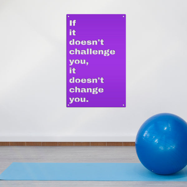 Doesn't Challenge, Doesn't Change Motivational Wall Hanging-Gym Sign-Motivational Wall Decor for the Gym-Gym Sign