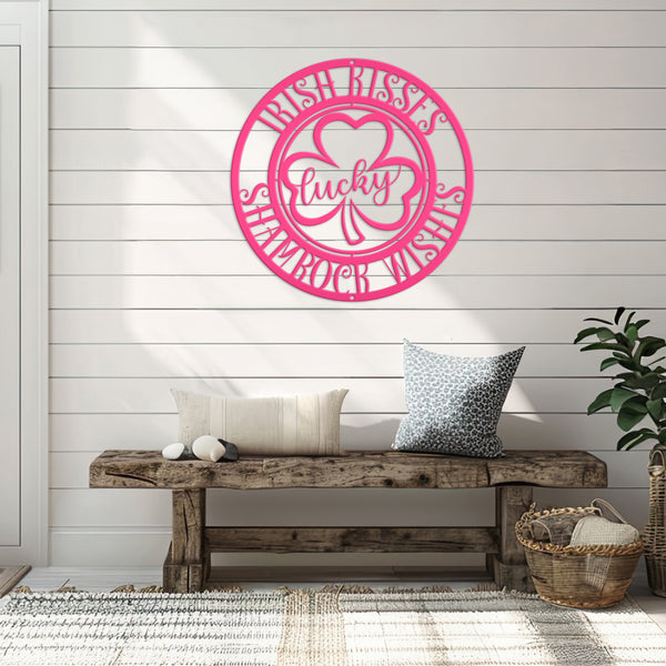 Irish Kisses Shamrock Wishes St. Patrick's Day Metal Sign - St. Patty's Day