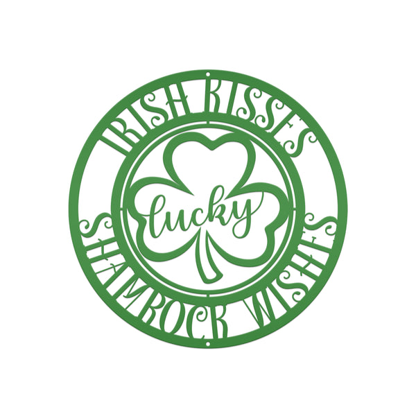 Irish Kisses Shamrock Wishes St. Patrick's Day Metal Sign - St. Patty's Day