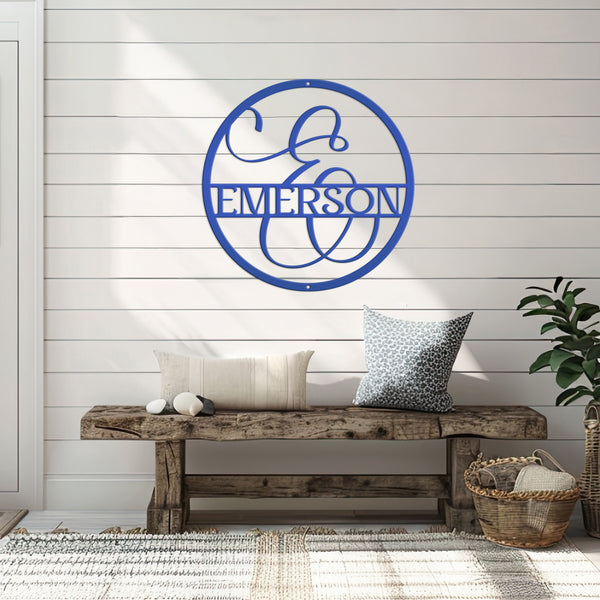 Personalized Last Name Metal Sign, Monogram Name Home Decor, Family Name Monogram,  Anniversary Gift Idea, Couples Gift, Front Door Sign, Name Sign Home Decor,