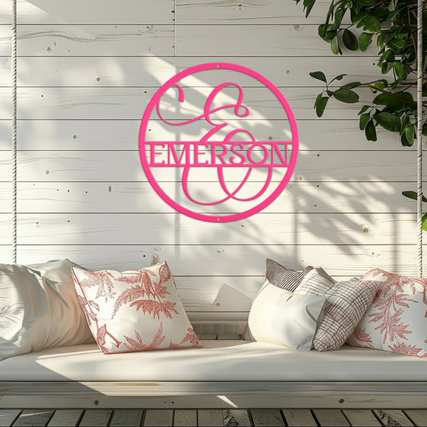 Personalized Last Name Metal Sign, Monogram Name Home Decor, Family Name Monogram,  Anniversary Gift Idea, Couples Gift, Front Door Sign, Name Sign Home Decor,