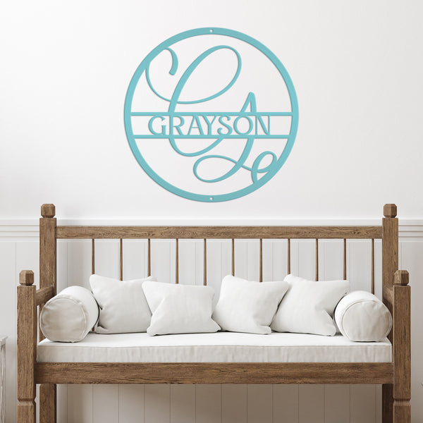 Personalized Monogram Last Name Metal Sign, Anniversary Gift Idea, Couples Gift, Front Door Sign