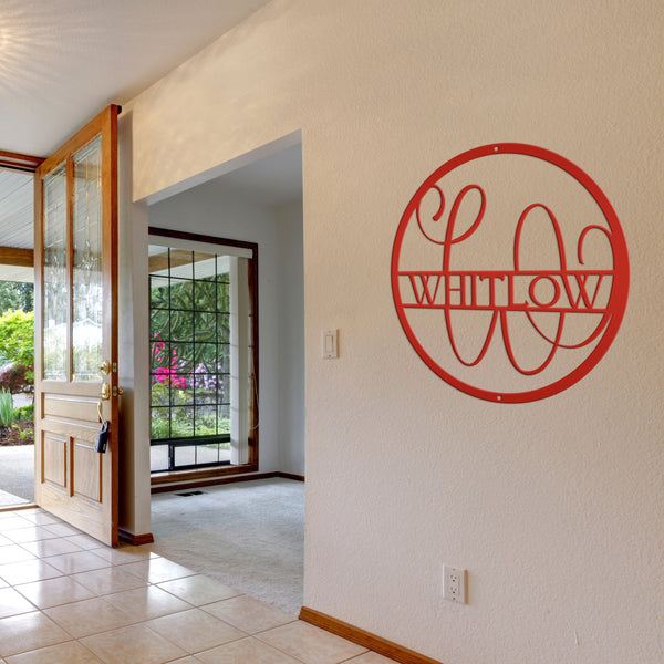 Personalized Last Name Metal Sign, Monogram Name Home Decor, Family Name Monogram,  Anniversary Gift Idea, Couples Gift, Front Door Sign, Name Sign Home Decor,