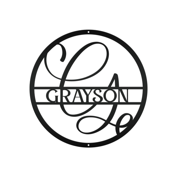 Personalized Monogram Last Name Metal Sign, Anniversary Gift Idea, Couples Gift, Front Door Sign