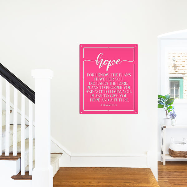 Bible Verse Christian Metal Sign - Christian Wall Art - Jeremiah 29-Biblical Verse Wall Art-Christian Home Decor-Religious Signs and Art