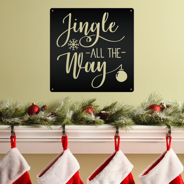 Jingle All The Way Christmas Metal Sign