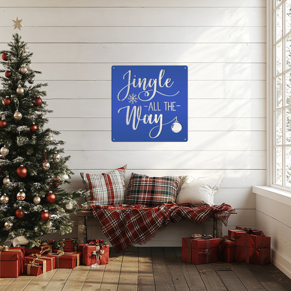 Jingle All The Way Christmas Metal Sign