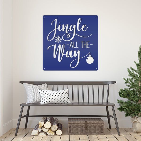 Jingle All The Way Christmas Metal Sign