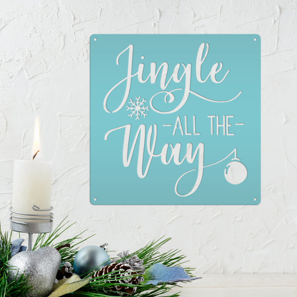 Jingle All The Way Christmas Metal Sign