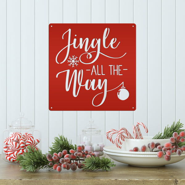 Jingle All The Way Christmas Metal Sign