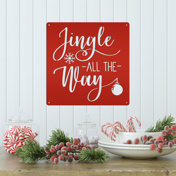 Jingle All The Way Christmas Metal Sign