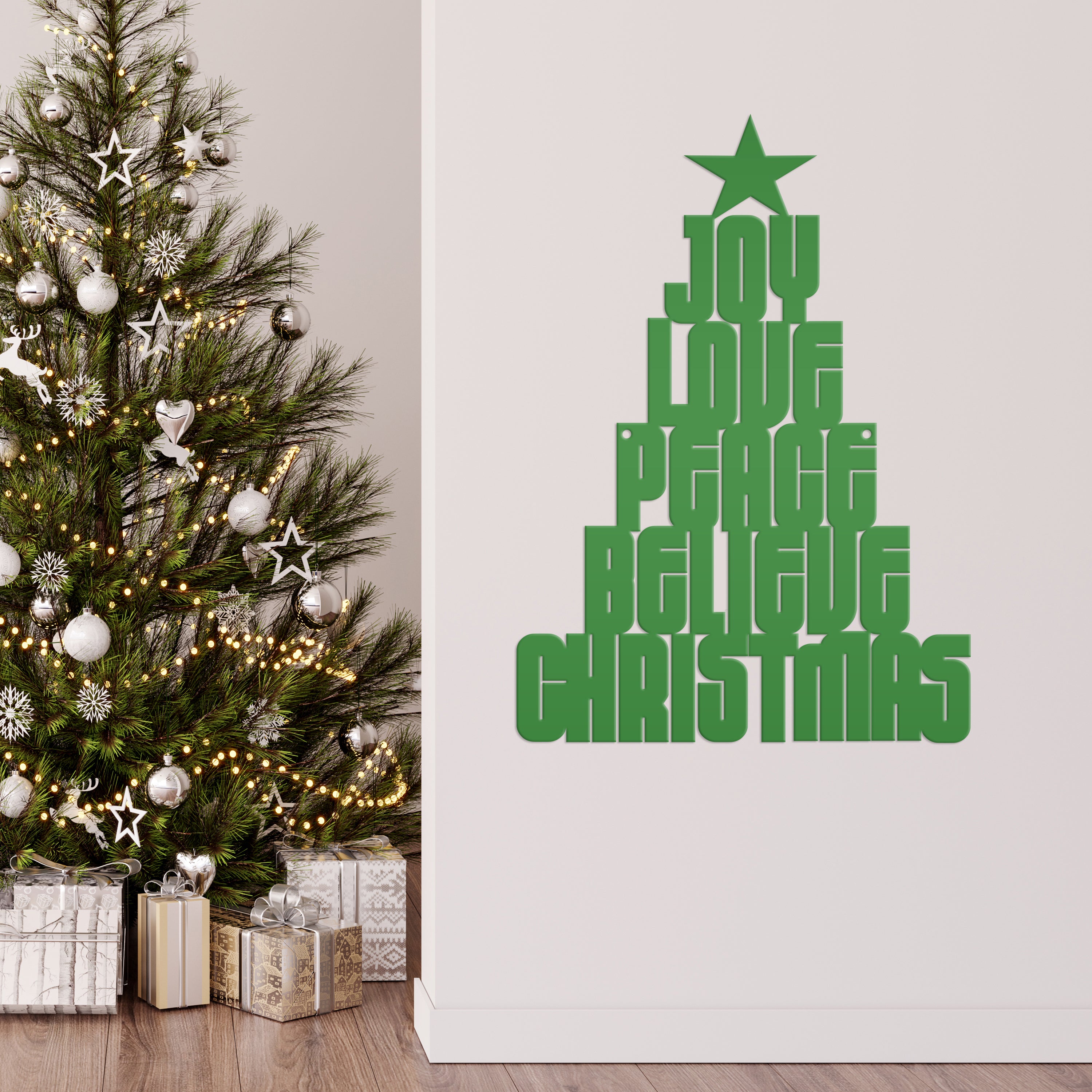 Joy Love Peace Believe Christmas Tree Word Sign Christmas -  Portugal