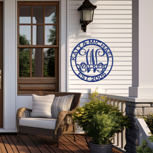 Personalized Name-Initial-Last Name Metal Sign, Name Sign for Home Decor, Name Metal Sign, Name and Initial Wall Decor