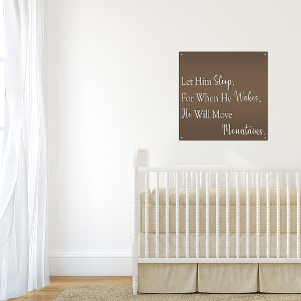 Let Him Sleep When He Wakes, He Will Move Mountains Bedroom Wall Decor,  Bedroom Decor, Boys Bedroom Wall Art, Boys Nursery Wall Decor, Nursery Decor