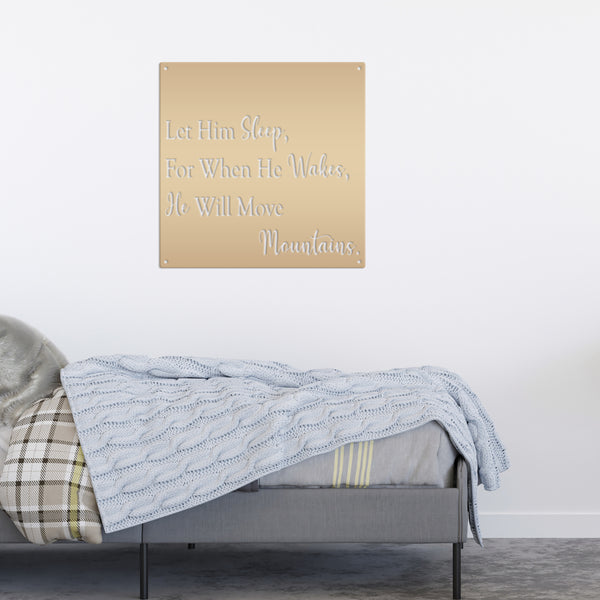 Let Him Sleep When He Wakes, He Will Move Mountains Bedroom Wall Decor,  Bedroom Decor, Boys Bedroom Wall Art, Boys Nursery Wall Decor, Nursery Decor