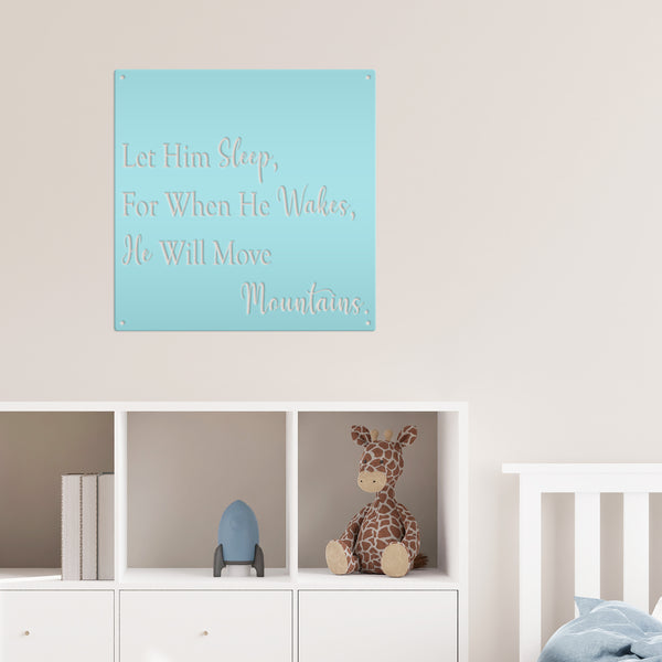 Let Him Sleep When He Wakes, He Will Move Mountains Bedroom Wall Decor,  Bedroom Decor, Boys Bedroom Wall Art, Boys Nursery Wall Decor, Nursery Decor