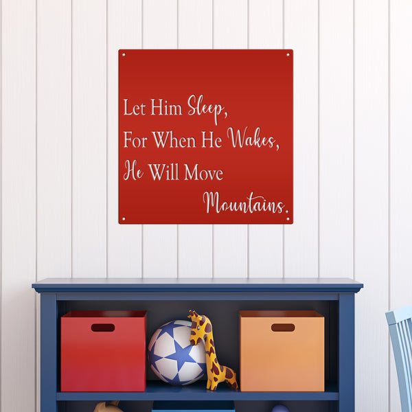 Let Him Sleep When He Wakes, He Will Move Mountains Bedroom Wall Decor,  Bedroom Decor, Boys Bedroom Wall Art, Boys Nursery Wall Decor, Nursery Decor