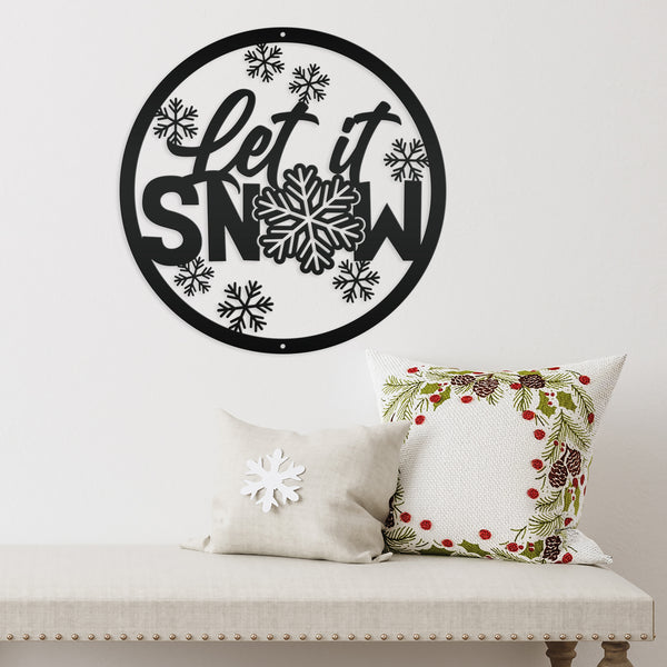 Outdoor Let it Snow Metal Sign,  Winter Decor, Seasonal Decor-Let It Snow Metal Signs -Winter Decor