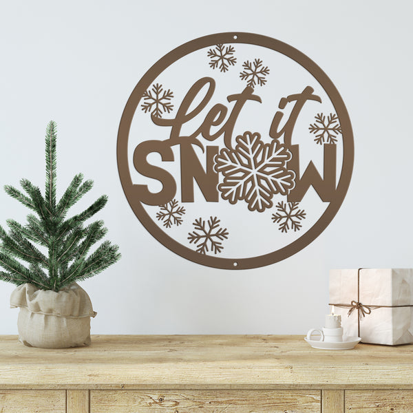 Outdoor Let it Snow Metal Sign,  Winter Decor, Seasonal Decor-Let It Snow Metal Signs -Winter Decor