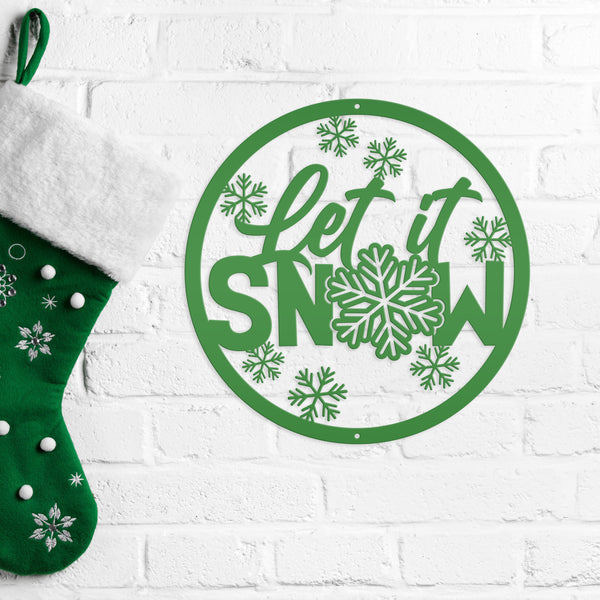 Outdoor Let it Snow Metal Sign,  Winter Decor, Seasonal Decor-Let It Snow Metal Signs -Winter Decor