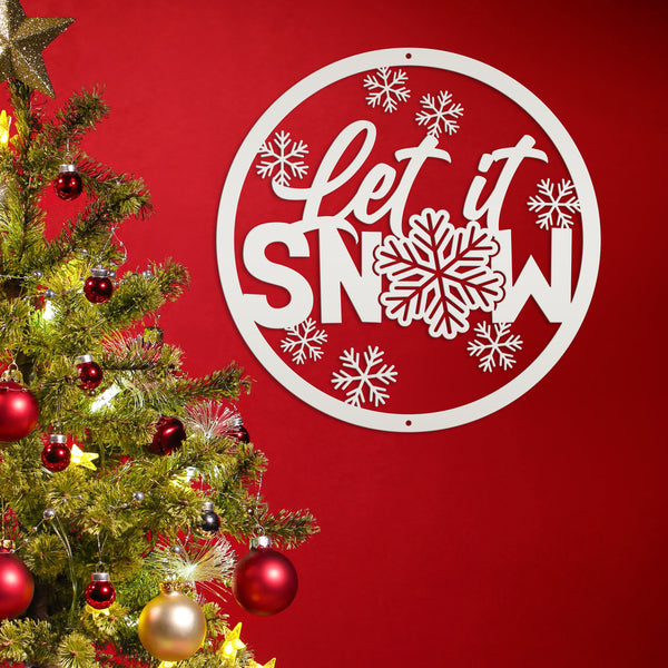 Outdoor Let it Snow Metal Sign,  Winter Decor, Seasonal Decor-Let It Snow Metal Signs -Winter Decor