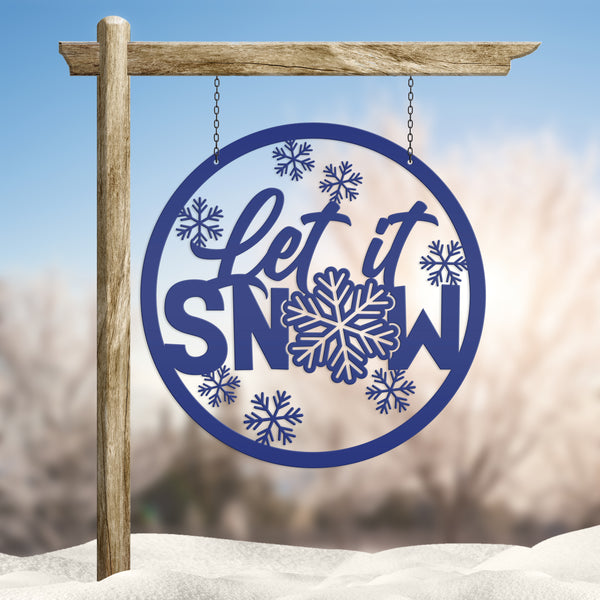 Outdoor Let it Snow Metal Sign,  Winter Decor, Seasonal Decor-Let It Snow Metal Signs -Winter Decor