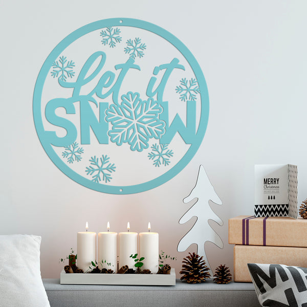 Outdoor Let it Snow Metal Sign,  Winter Decor, Seasonal Decor-Let It Snow Metal Signs -Winter Decor