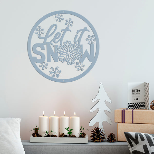 Outdoor Let it Snow Metal Sign,  Winter Decor, Seasonal Decor-Let It Snow Metal Signs -Winter Decor