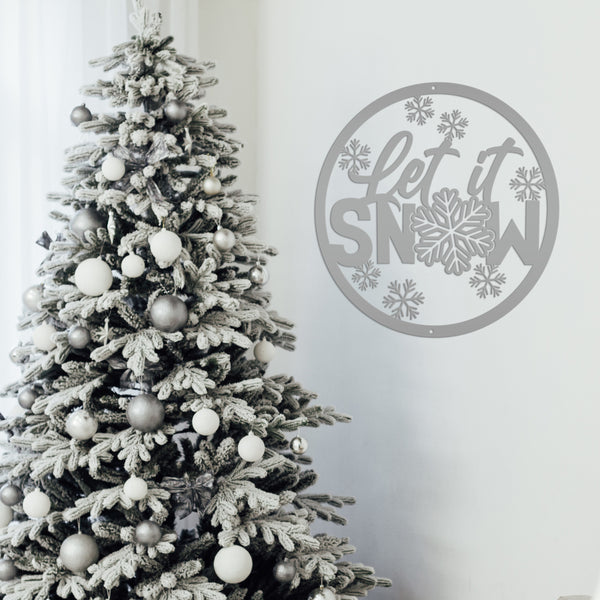 Outdoor Let it Snow Metal Sign,  Winter Decor, Seasonal Decor-Let It Snow Metal Signs -Winter Decor