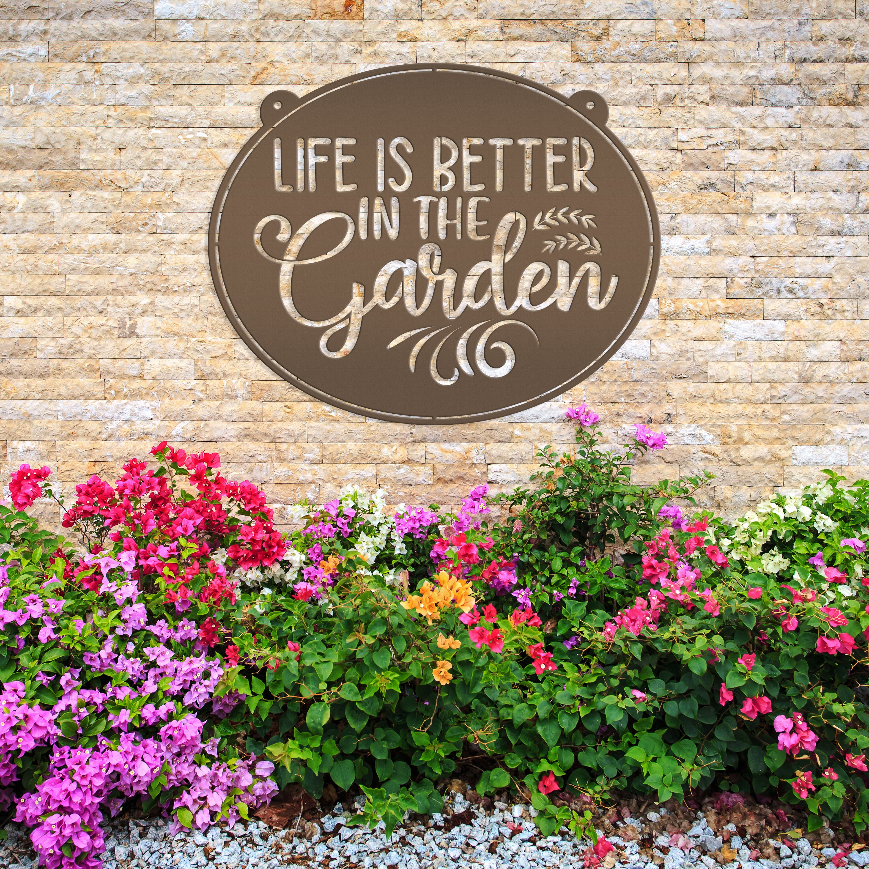 Cartello In Metallo Per Giardino 20x30 Cm - Scritta Life Is Better In The Garden, Rustico Vintage